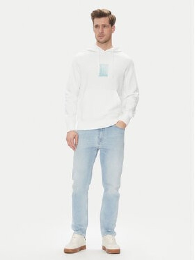 Calvin Klein Jeans Bluza Brush Stroke J30J327525 Biały Regular Fit