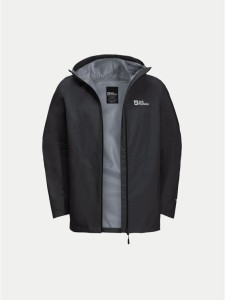 Jack Wolfskin Kurtka przeciwdeszczowa Highest Peak 1115134 Czarny Regular Fit