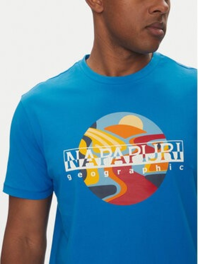 Napapijri T-Shirt S-Valdor NP0A4IE6 Niebieski Regular Fit