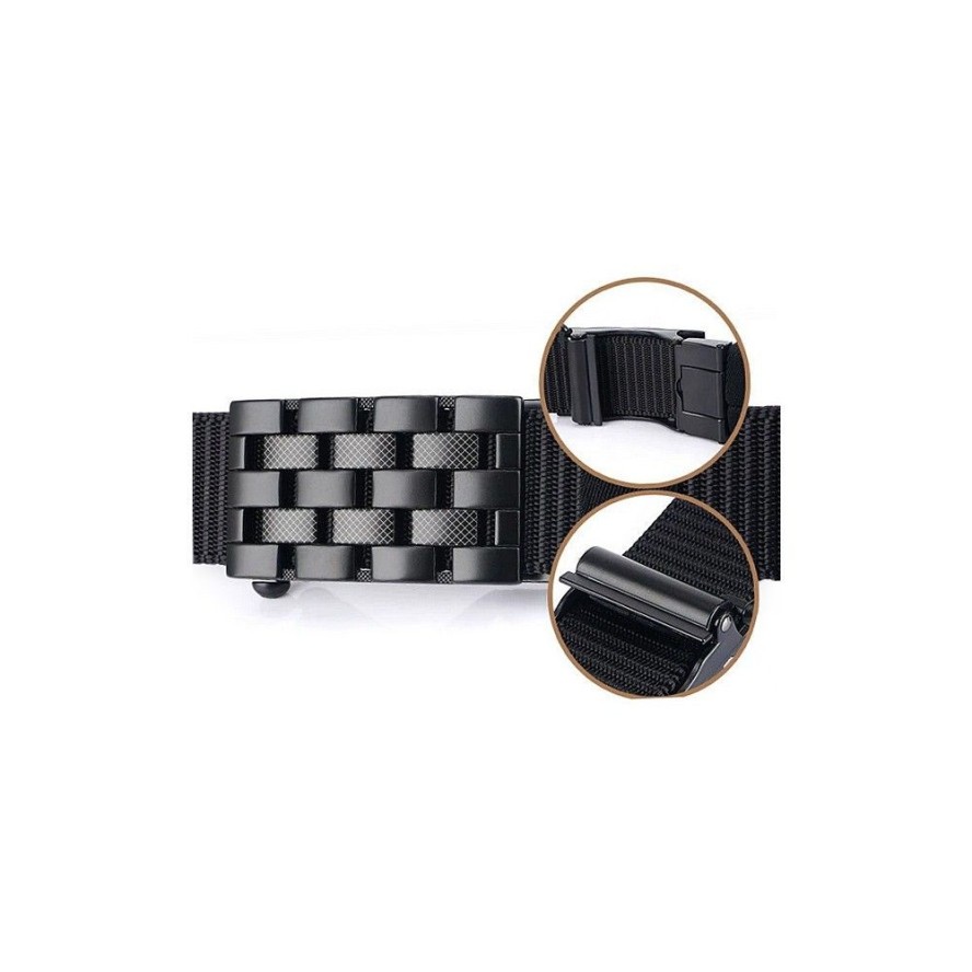 Pasek Materiałowy, Czarny 120 cm, Solidny, Automatyczna Klamra, Militarny -Pako Jeans