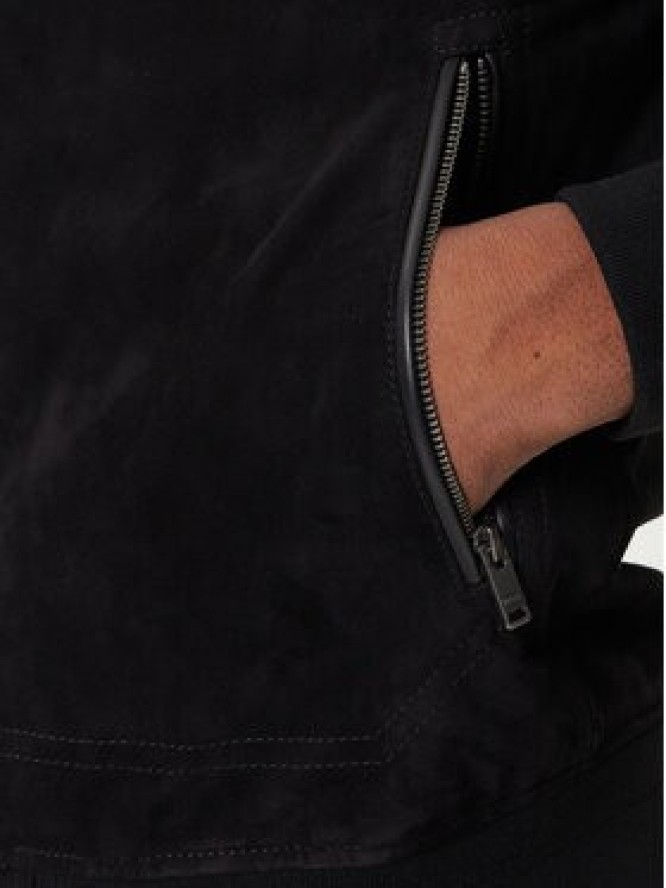 BOSS Kurtka skórzana Johice 50543505 Czarny Regular Fit