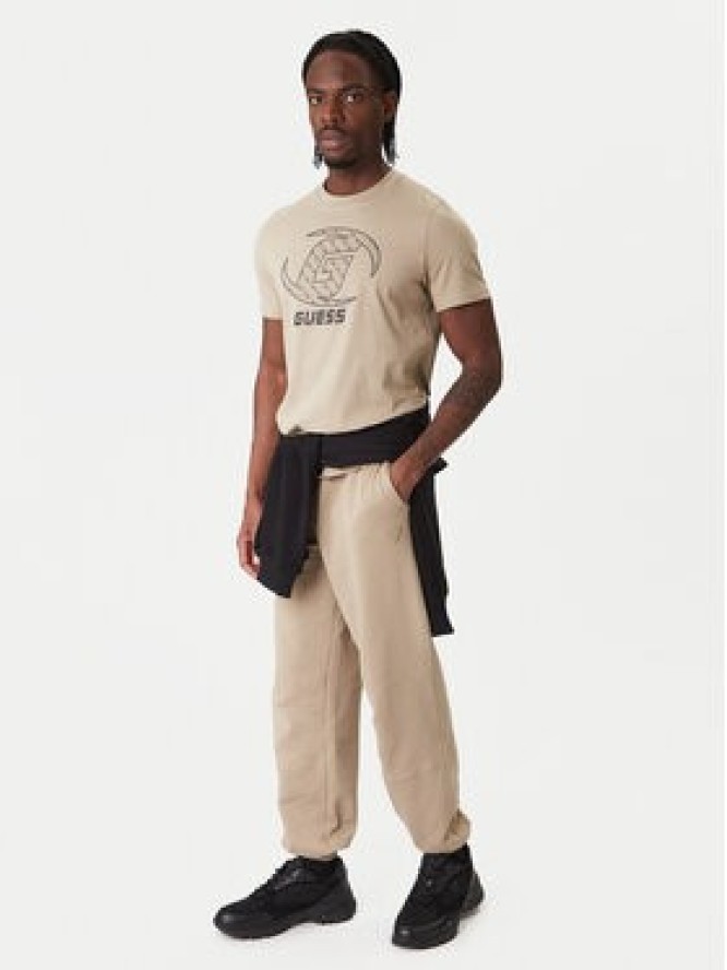 Guess Spodnie dresowe Z6RB03 K9YI1 Beżowy Regular Fit