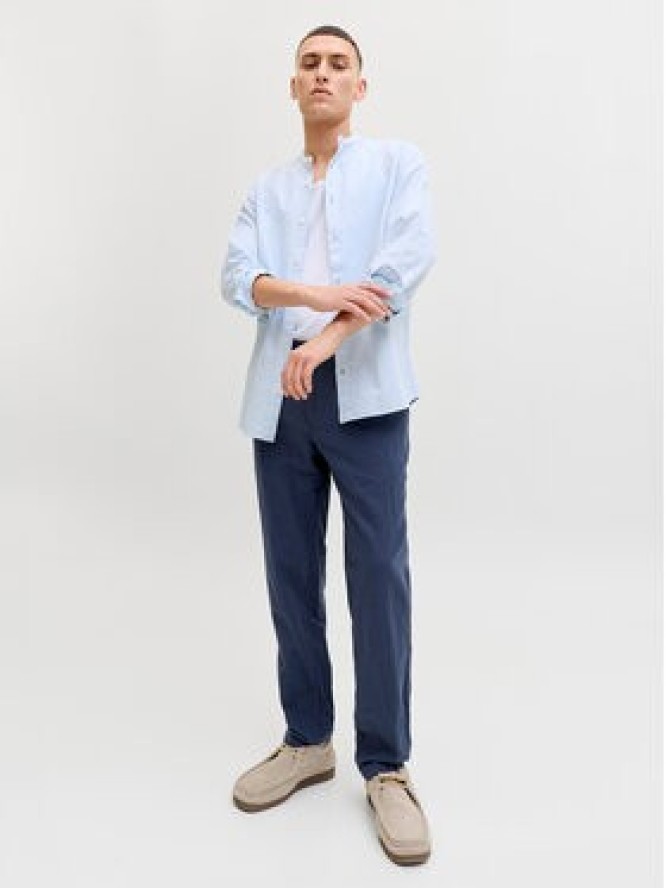 Jack & Jones Chinosy Stace 12248604 Granatowy Tapered Fit