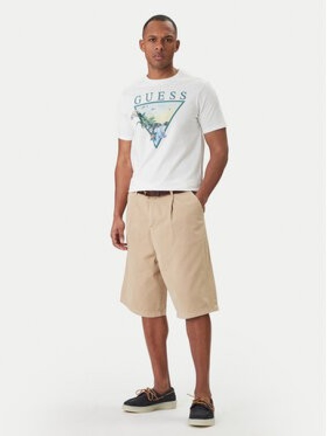 Guess Jeans Szorty materiałowe M6GD40 WGCV1 Beżowy Regular Fit