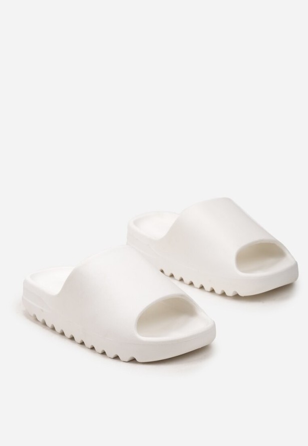 Białe Klapki z Pianki z Szerokim Paskiem Benihs