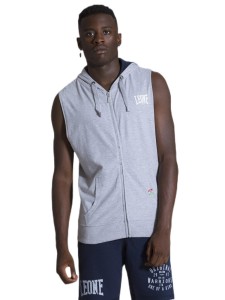 Leone 1947 Apparel Męska bluza z kapturem bez rękawów i zamkiem błyskawicznym