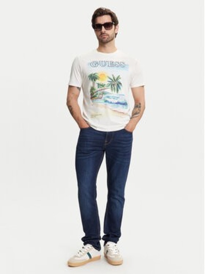 Guess T-Shirt M5YI38 KBW41 Écru Regular Fit