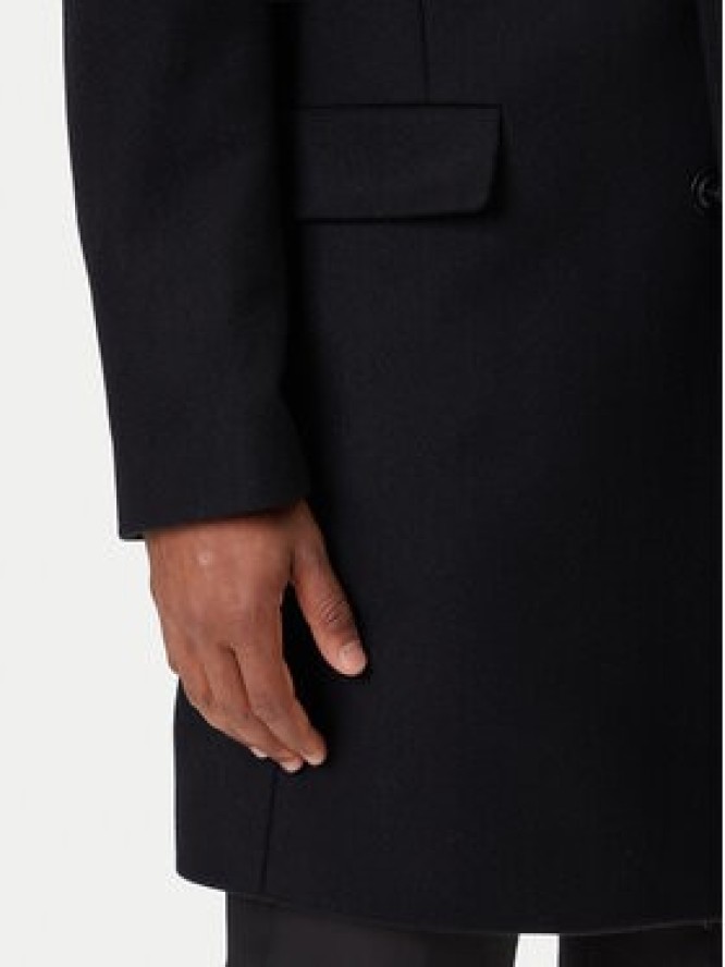 HUGO Płaszcz wełniany Migor2541 50546528 Czarny Slim Fit