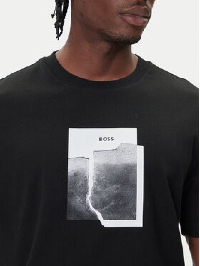 BOSS T-Shirt Te_Brokenice 50554640 Czarny Regular Fit