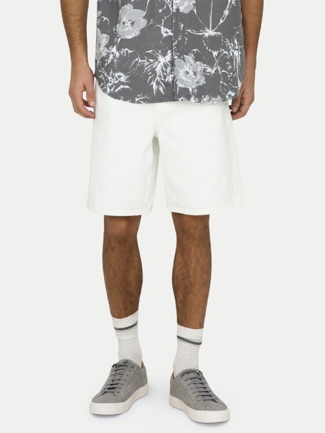 Only & Sons Szorty jeansowe Fade 22031662 Biały Loose Fit