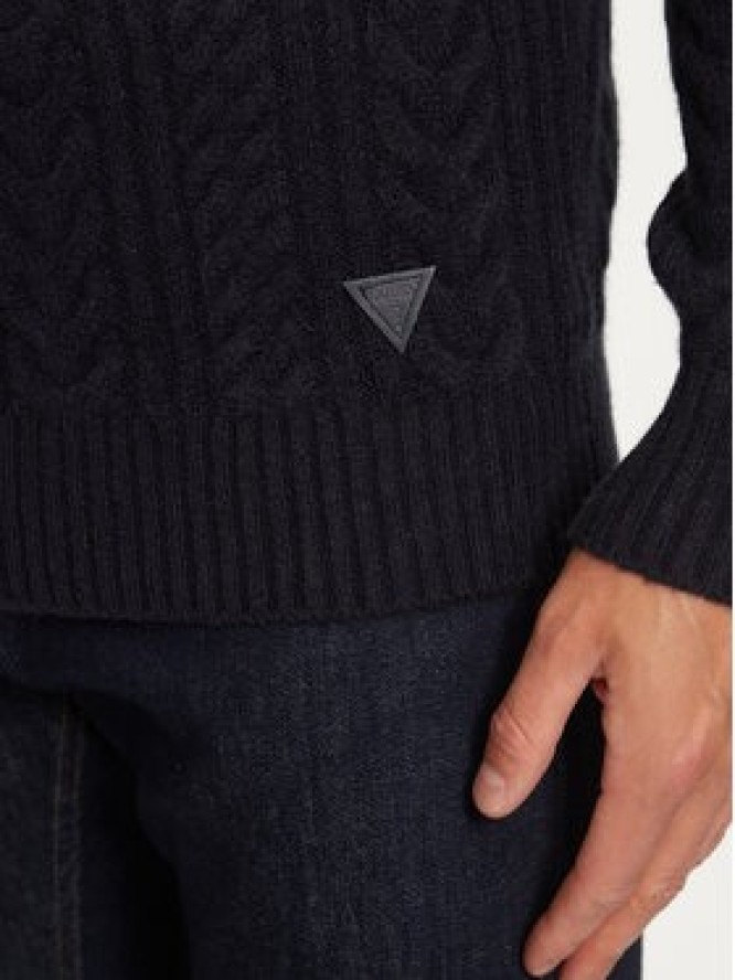 Guess Sweter M4BR12 Z3HA2 Granatowy Regular Fit