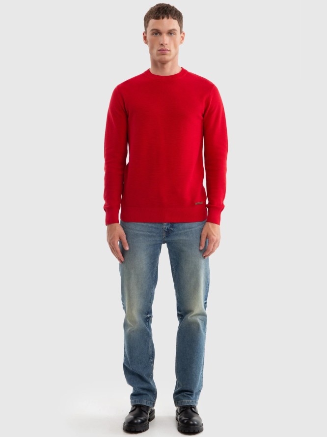 Sweter męski bawełniany czerwony Raidat 603