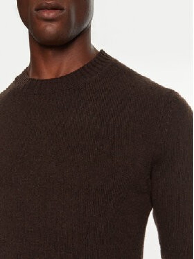 AMI Paris Sweter HKS057005 Brązowy Regular Fit