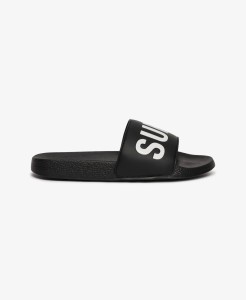 superdry Pool Sliders - komfortowe klapki wsuwane – Black