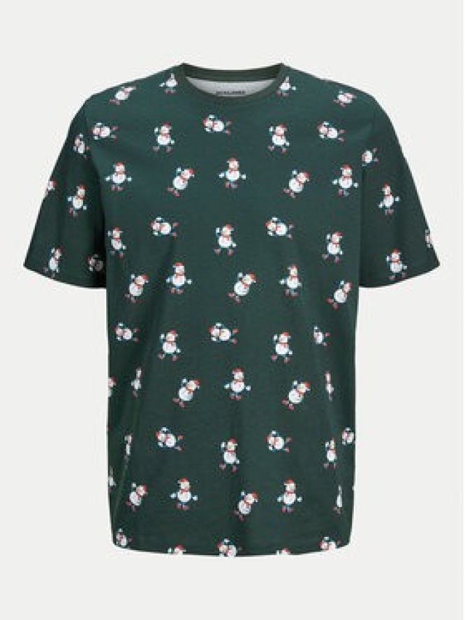 Jack & Jones T-Shirt Xmas Merry 12265399 Zielony Standard Fit