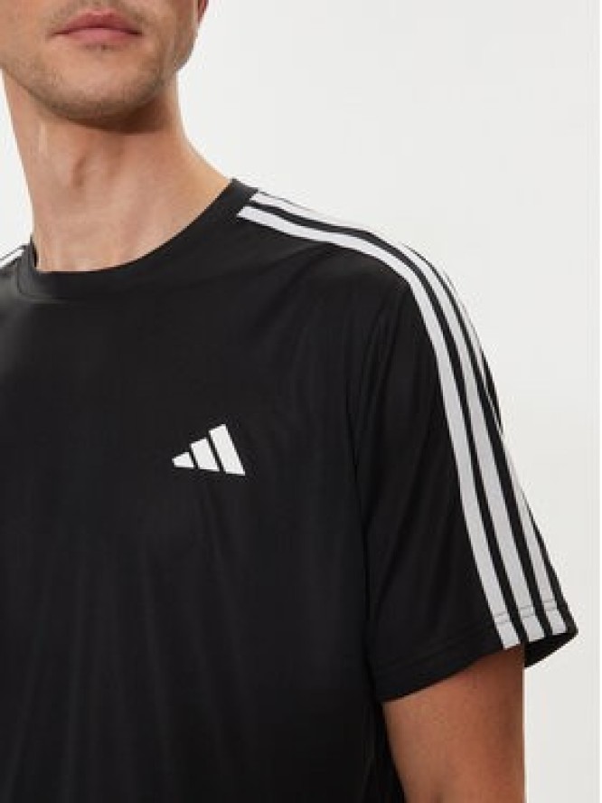 adidas Koszulka techniczna Train Essentials 3-Stripes IB8150 Czarny Regular Fit