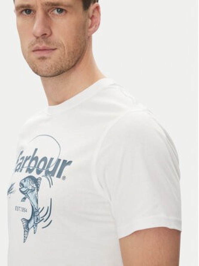 Barbour T-Shirt Lydd MTS1396WH11 Biały Tailored Fit