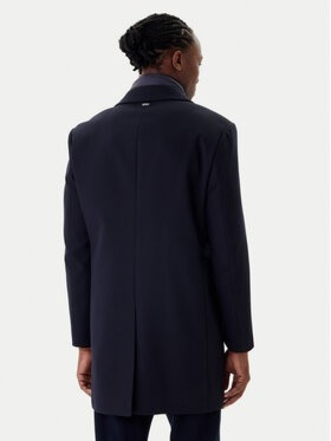 Bugatti Płaszcz wełniany 821628-84221 M Granatowy Regular Fit