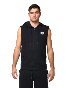 Leone Sporty męska bluza z kapturem bez rękawów i zamkiem błyskawicznym