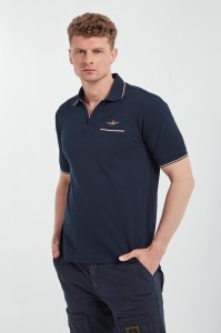 Polo męskie z haftem AERONAUTICA MILITARE