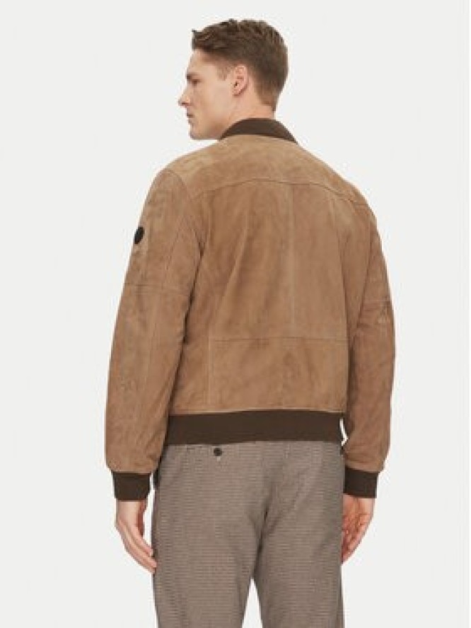 JOOP! Kurtka skórzana 17 Pios 80000774 Beżowy Regular Fit