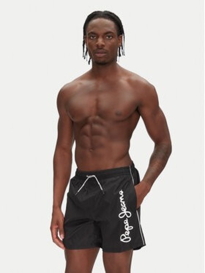 Pepe Jeans Szorty kąpielowe Logo PMB10419 Czarny Regular Fit