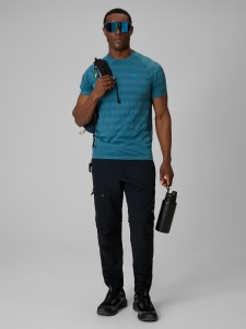 4F Koszulka trekkingowa regular szybkoschnąca męska - granatowa S/M