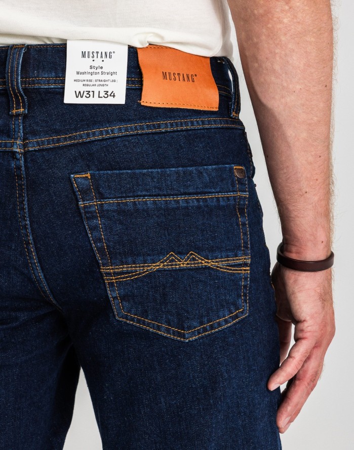 Męskie Spodnie Jeansowe MUSTANG Washington Straight Denim Blue 1016420 5000 940