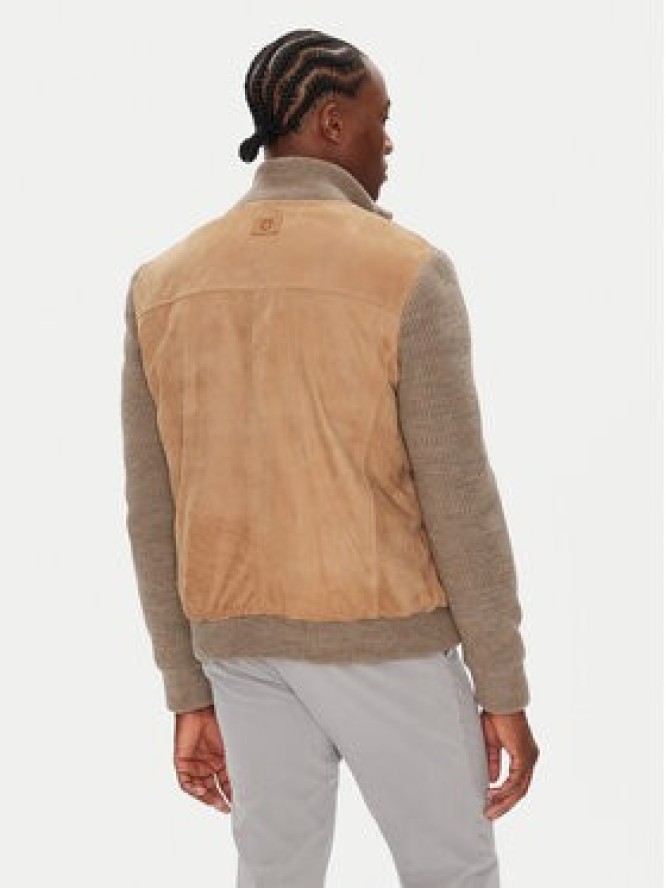 Milestone Kurtka skórzana MSNicolas 531628 60690 Beżowy Regular Fit