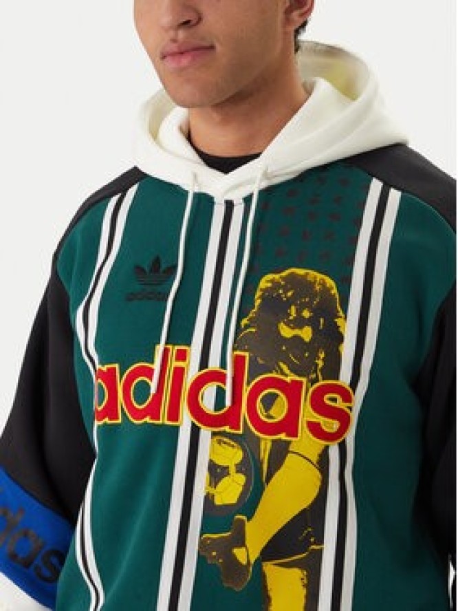 adidas Bluza Archive Football Graphic KD1438 Zielony Loose Fit