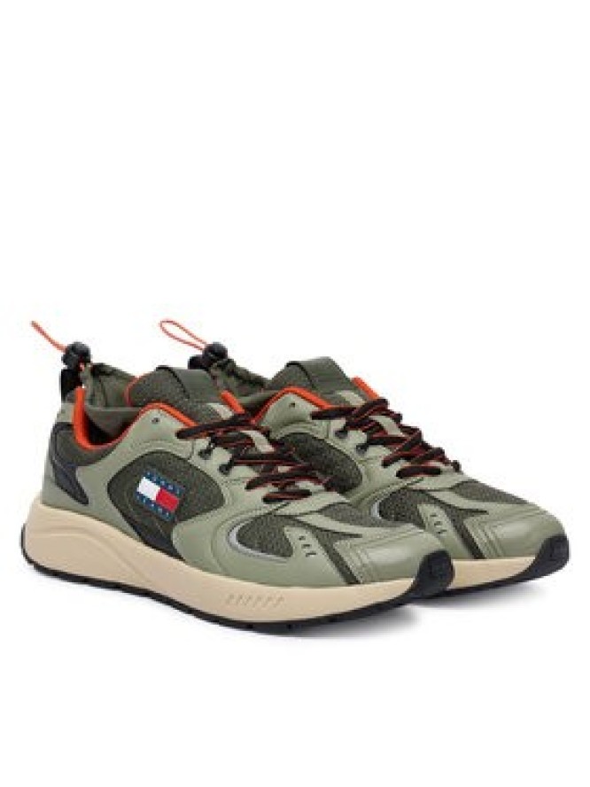 Tommy Jeans Sneakersy Tjm Runner Mix Material EM0EM01620 Khaki