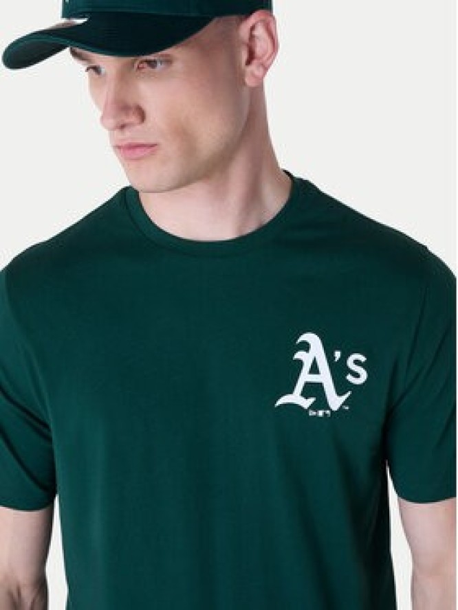 New Era T-Shirt Oakland Athletics MLB Pennant Graphic 60596214 Zielony Regular Fit