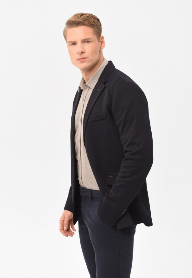 Granatowa marynarka jednorzędowa JB-BOND