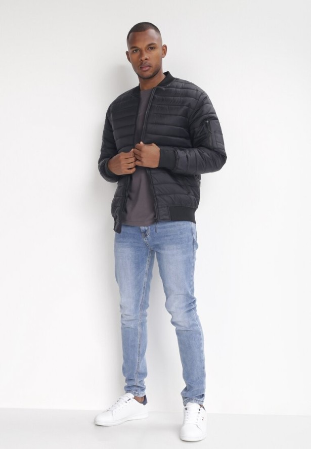 Czarna Kurtka Bomberka z Pikowaniem Salima