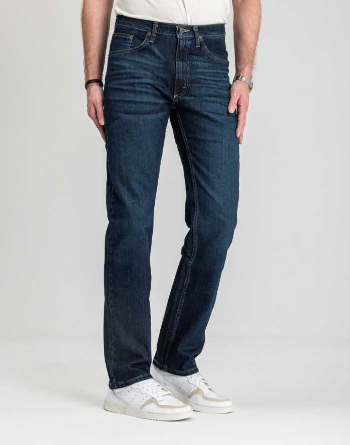 Męskie Spodnie Jeansowe Wrangler Regular Fit Blackened Indigo 112352956