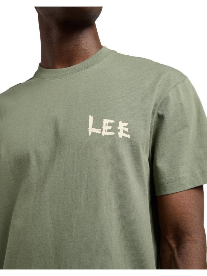 MESKA KOSZULKA LEE ELEVATED ESS LOGO TEE OLIVE STONE 112370701