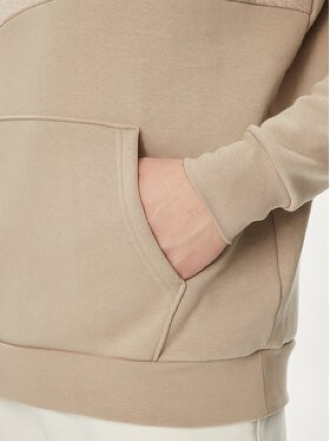 Under Armour Bluza techniczna Ua Essential Flc Blocked Hd 1383070-299 Khaki Loose Fit