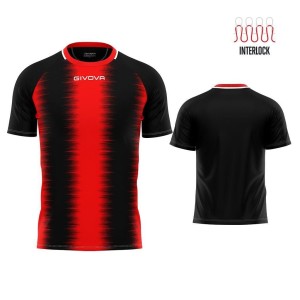 Koszulka sportowa Givova Stripe czerwono-czarna