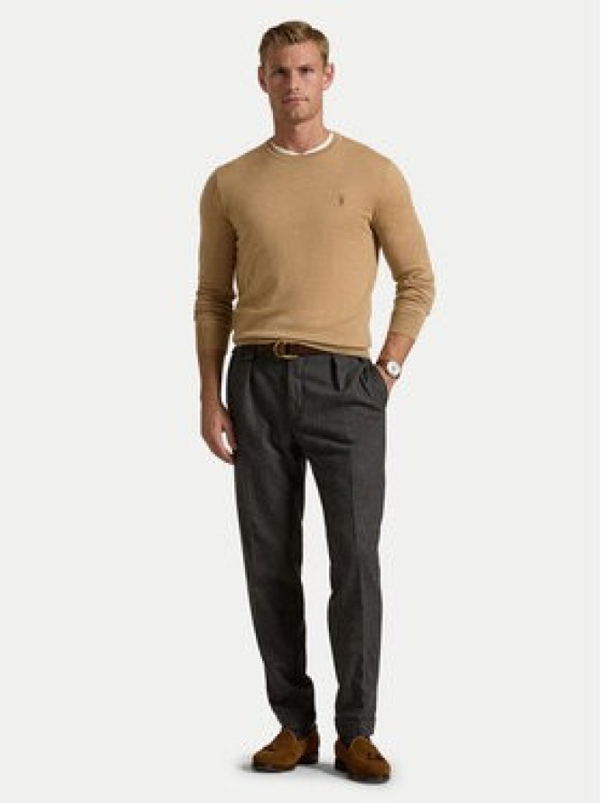 Polo Ralph Lauren Sweter 710946143009 Beżowy Slim Fit
