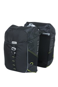 Rower - podwójna torba „Miles MIK 2.0”, czarna/limonkowa