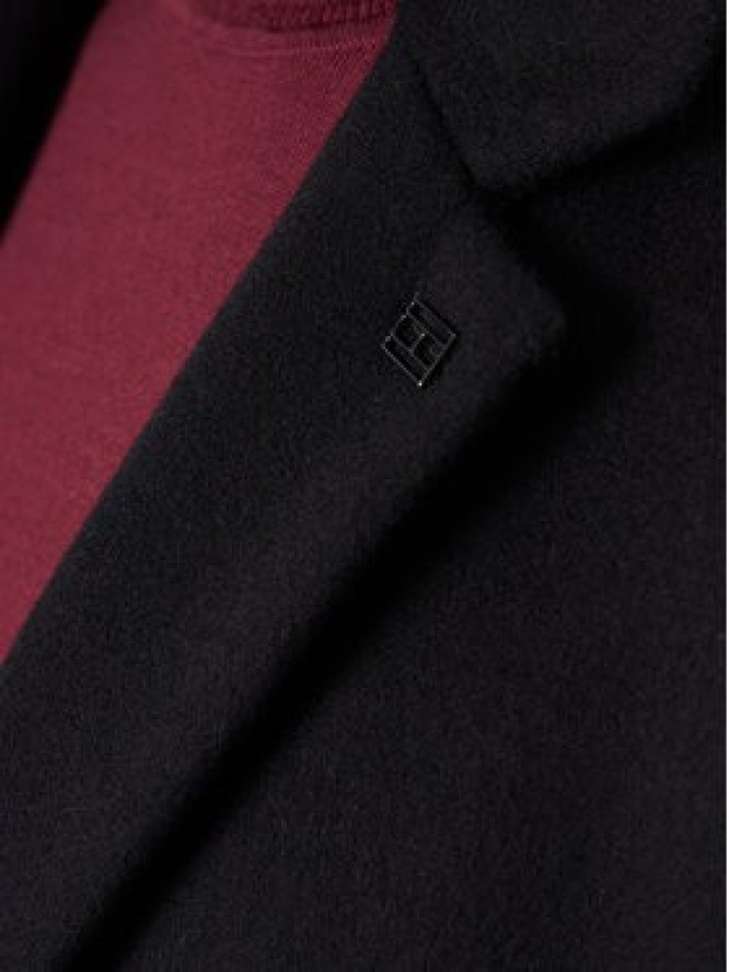 Tommy Hilfiger Płaszcz wełniany MW0MW40768 Czarny Regular Fit