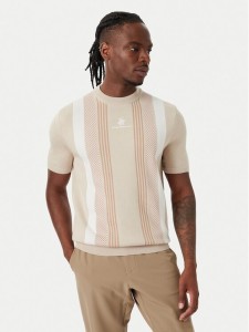 Beverly Hills Polo Club T-Shirt M7611-HR Beżowy jasny Regular Fit