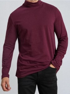 Bawełniany golf basic - bordowy