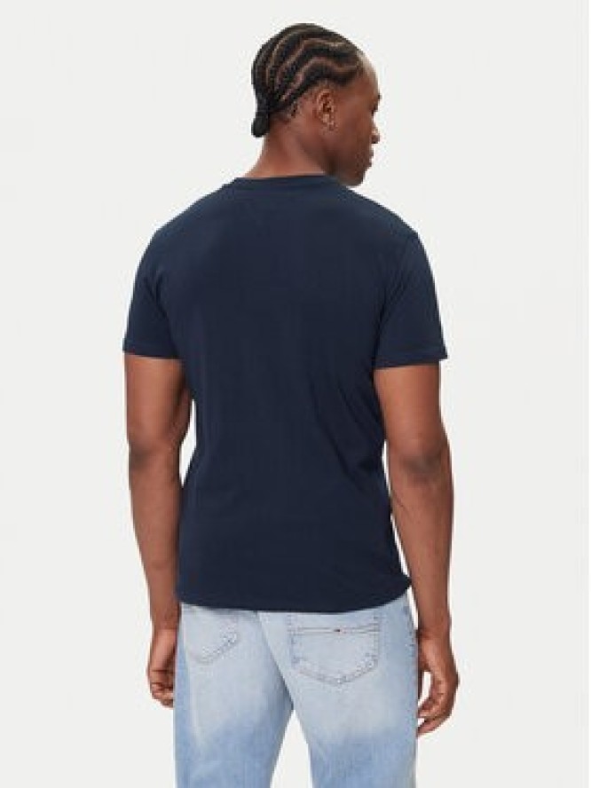 Tommy Jeans T-Shirt Linear Chest DM0DM21780 Granatowy Slim Fit