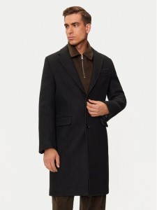 AMI Paris Płaszcz wełniany HCO010.WV0049 Czarny Regular Fit