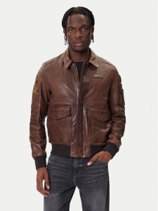 Aeronautica Militare Kurtka skórzana 252PN0963U100839 Brązowy Regular Fit
