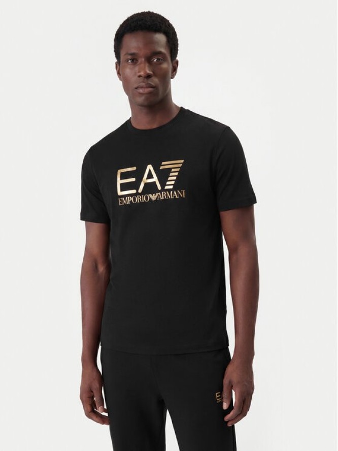 EA7 Emporio Armani T-Shirt 7M001412 AF22264 MC004 Czarny Regular Fit
