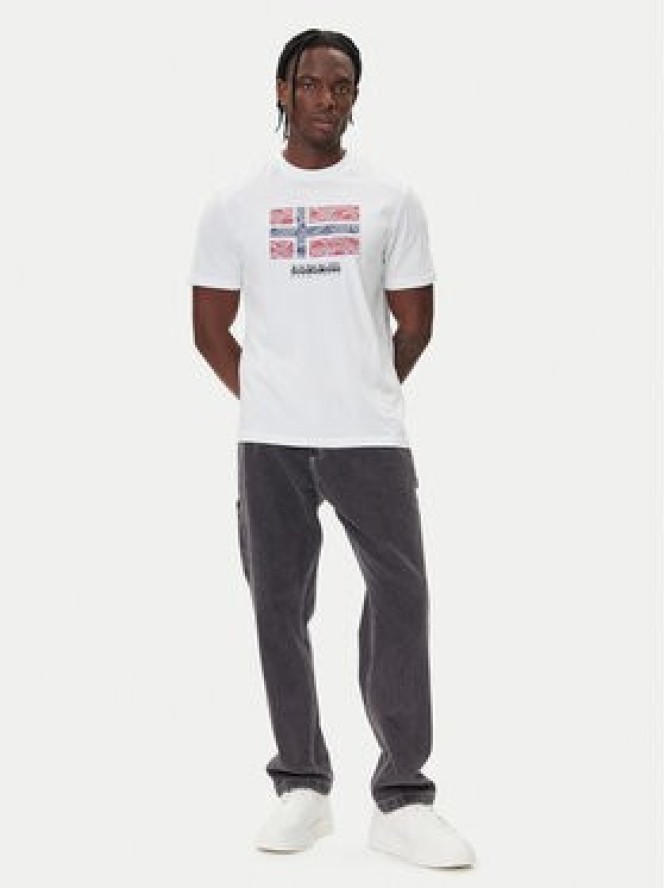 Napapijri T-Shirt S-Drapeau Ss NP0A891K Biały Regular Fit