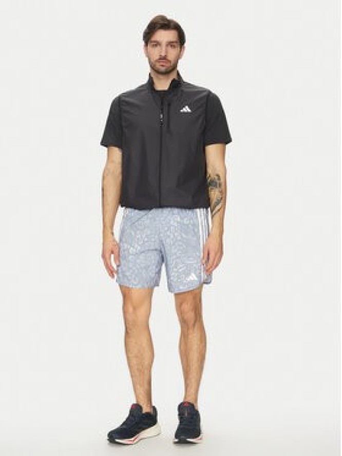 adidas Szorty sportowe Own the Run 3-Stripes JD7769 Niebieski Regular Fit