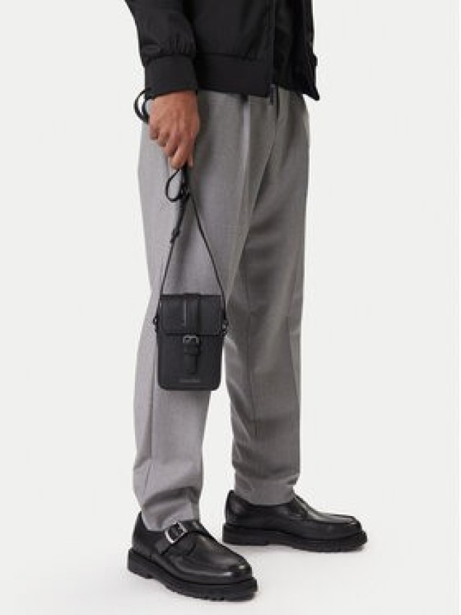 Calvin Klein Saszetka Leather Slim Flap Reporter LV04D3323G Czarny